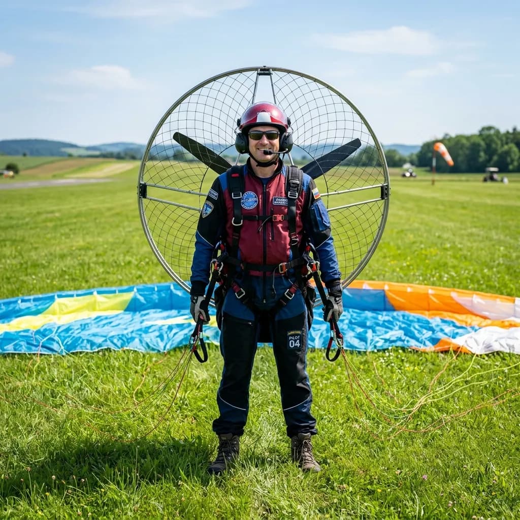 Paramotor engine close-up
