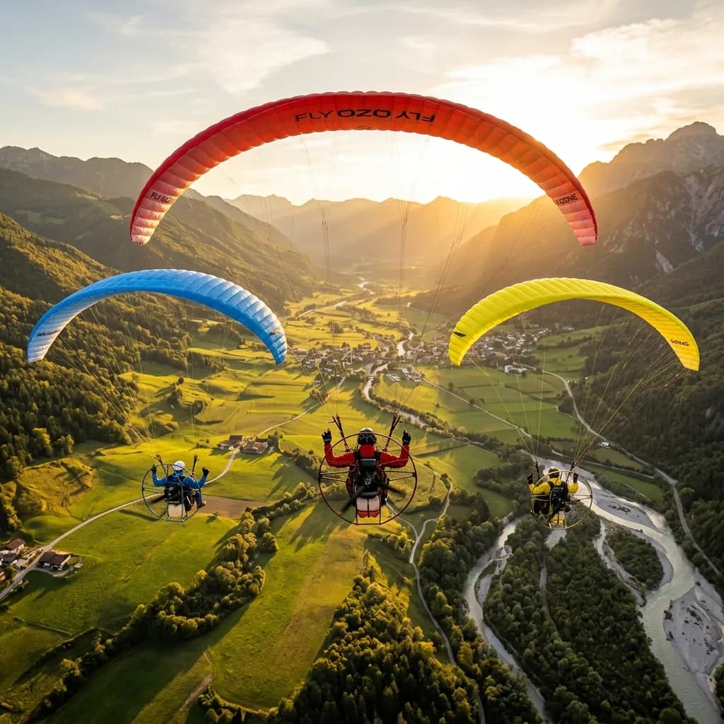 Paramotor formation flight